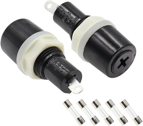 5 * 20 مم حامل تدوير الجوز التناوب MF-528 5x20 أسود أنبوب مسطح من نوع Crosshead Cap Cap Holder 10A 250V 5pcs (0.75a) in Saudi Arabia