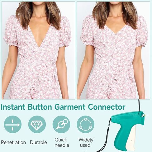 Stitch Gun for Clothes, Tagging Gun for Clothing, Handheld Quick Sticky Sewing Micro Tag Gun Fixer Hemming Pants Tool Instantly, Includes 6 Needles and 1000 Fasteners (Pink) in Kuwait