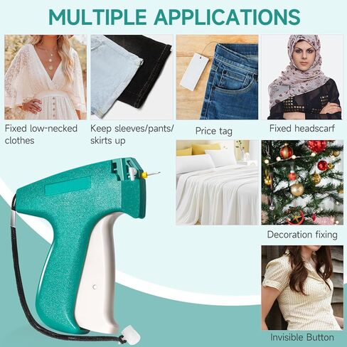 Stitch Gun for Clothes, Tagging Gun for Clothing, Handheld Quick Sticky Sewing Micro Tag Gun Fixer Hemming Pants Tool Instantly, Includes 6 Needles and 1000 Fasteners (Pink) in Kuwait