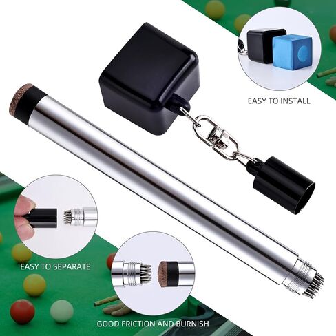 2 in 1 Pool Chalk Holder for Billiards, Portable Billiards Accessories Pool Cue Chalk Holders Pool Billiards Cue Tip Shaper with Repair Tool Non-Slip Table Accessory in Saudi Arabia