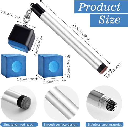 2 in 1 Pool Chalk Holder for Billiards, Portable Billiards Accessories Pool Cue Chalk Holders Pool Billiards Cue Tip Shaper with Repair Tool Non-Slip Table Accessory in Saudi Arabia