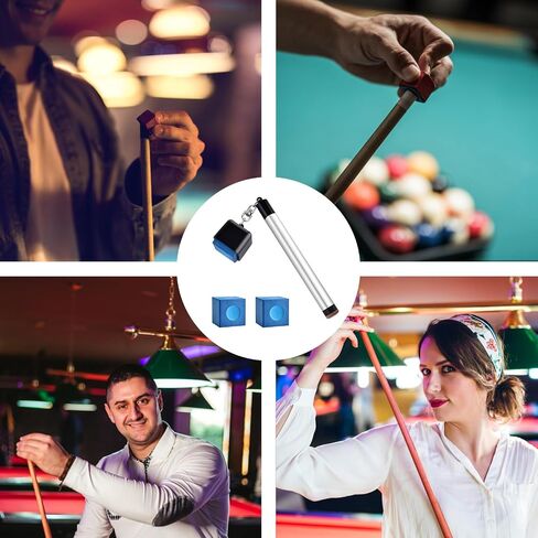 2 in 1 Pool Chalk Holder for Billiards, Portable Billiards Accessories Pool Cue Chalk Holders Pool Billiards Cue Tip Shaper with Repair Tool Non-Slip Table Accessory in Saudi Arabia