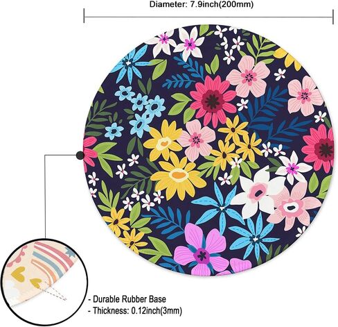 Mouse Pad,Anti Slip Rubber Round Mousepads Desktop Notebook Mouse Mat with Stitched Edge for Working and Gaming (Marble Pretty Pink) in Kuwait