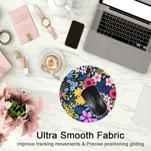Mouse Pad,Anti Slip Rubber Round Mousepads Desktop Notebook Mouse Mat with Stitched Edge for Working and Gaming (Marble Pretty Pink) in Kuwait