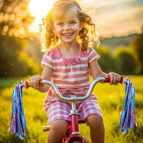 4pcs Bike Streamers for Girls,Colorful Bike Tassels for Girls,Durable Bicycle Streamers, Suitable for All Kinds of Children's Vehicles, Including Bicycles, Scooters and Tricycles in Kuwait