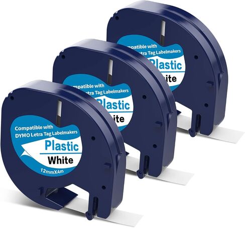3 × 16952 استبدال لـ Dymo Clear Label Tape Plastic متوافق مع Dymo Letratag تعبئة واضحة لعلامة Letra LT 100H 100T QX50 مع صانع صانع الملصقات 12 مم × 4M in Kuwait