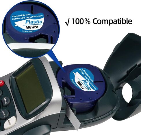 3 × 16952 استبدال لـ Dymo Clear Label Tape Plastic متوافق مع Dymo Letratag تعبئة واضحة لعلامة Letra LT 100H 100T QX50 مع صانع صانع الملصقات 12 مم × 4M in Kuwait