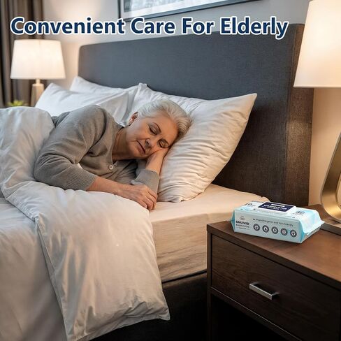 Adult Wipes For Elderly - 8"x13" Extra Large & Soft Wet Wipes for Adults Bathing No-Rinse Incontinence & Cleansing - Disposable Washcloths, Vitamin E & Aloe Infused 720ct (12 Packs of 60) in Kuwait