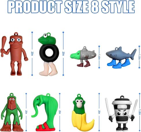 8Pcs Italian Brainrot Action Figures Tralalero Travala Toy Set With Tralalero Travala,Tung Tung Tung Sahur, Brr Brr Patapim & More - Brainrot Toys Collectible Animal Figures for Display or Gifting in Saudi Arabia