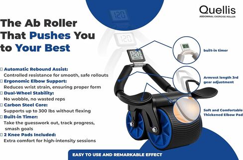 AB Roller للرجال والنساء - عجلة تدريب القوة الأساسية مع دعم الكوع و 2 منصات الركبة - أسطوانة تمرين في البطن للاستقرار الأساسي ، والحد من الدهون في البطن ، ومعدات تجريب الجسم الكلية in Saudi Arabia