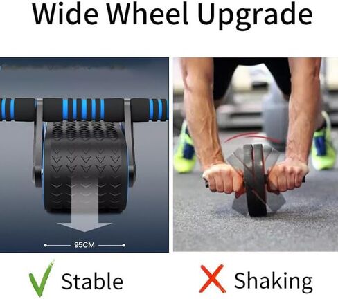 انتعاش تلقائي AB Roller Wheel لصالة الألعاب الرياضية المنزلية - معدات اللياقة الأساسية القوية مع منصة الركبة - تمرين في البطن مثالي للرجال والنساء ، تدريبات ABS الفعالة وتدريب القوة in Saudi Arabia