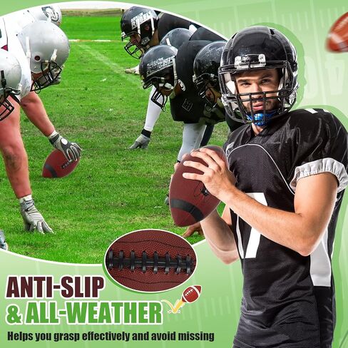 Jerify 12 Pcs Composite Leather Footballs Official Size Football Bulk Inflatable Football Ball with Pump Indoor Outdoor Regulation Highschool College Size 7 Football for Training and Recreational Play in Saudi Arabia