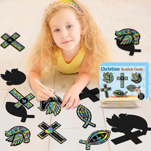Watinc Hedgehog Scratch Crafts Cards - 60pcs Fall Scratch Art Kit for Kid ، Autumn DIY Magic Animal Hanging Paper ، Party Harvest Sunday School Classrich in Kuwait