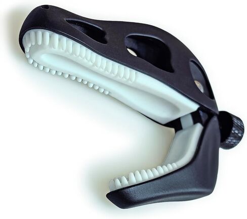 Jurassic T -Rex Guitar Capo - تصميم جمجمة الديناصورات مع أسنان السيليكون ، سبيكة الزنك قابلة للتعديل للغيتار الصوتي/الكهربائي ، باس ، القيثارة والبانجو (Silver) in Kuwait