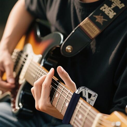 Guitar Capo for Acoustic and Electric Guitars - Adjustable Capo with Memory Tension-Bright Chrome Color. in Kuwait