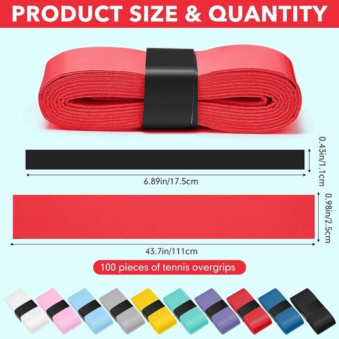 Jadive 100 Pcs Tennis Racket Grip Tape Anti Slip Tennis Overgrips PU Absorbent Badminton Grip Tape for Badminton Racquet Fishing Rods in Kuwait