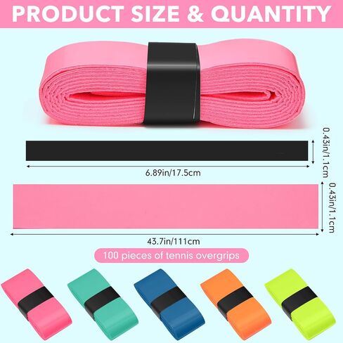 Jadive 100 Pcs Tennis Racket Grip Tape Anti Slip Tennis Overgrips PU Absorbent Badminton Grip Tape for Badminton Racquet Fishing Rods in Kuwait