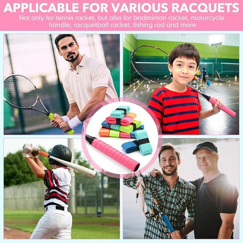 Jadive 100 Pcs Tennis Racket Grip Tape Anti Slip Tennis Overgrips PU Absorbent Badminton Grip Tape for Badminton Racquet Fishing Rods in Kuwait
