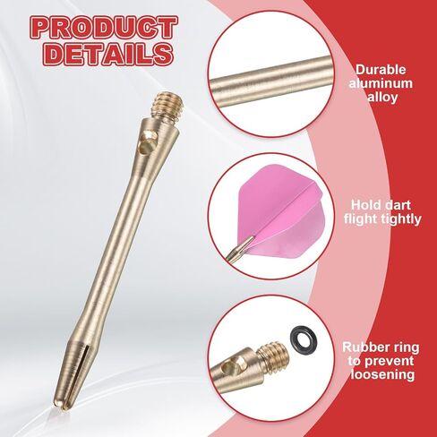 PATIKIL Aluminum Dart Shafts, 2BA Thread Dart Stems Replacement Accessories with Rubber Rings for Steel Tip in Saudi Arabia