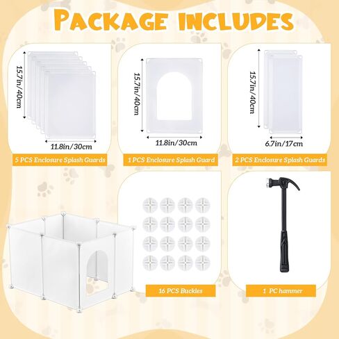 Marsui Extra Large Cat Litter Box Enclosure Splash Guard 31.5 x 20 x 15.7 Inches DIY Litter Box Wall Shield Easy Clean Dog Litter Box Enclosure Light Weight Plastic Sheets for Most Litter Boxes in Kuwait