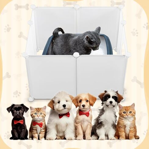 Marsui Extra Large Cat Litter Box Enclosure Splash Guard 31.5 x 20 x 15.7 Inches DIY Litter Box Wall Shield Easy Clean Dog Litter Box Enclosure Light Weight Plastic Sheets for Most Litter Boxes in Kuwait