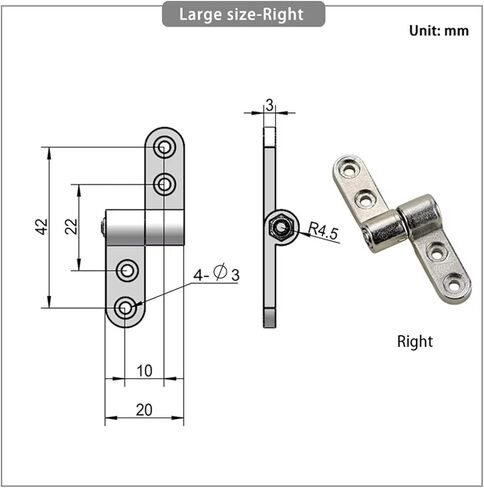 360 Degree Flip Small Damping Hinge with Adjustable Torque Shaft and for Arbitrary Stop 1Pcs(Small-Left) in Kuwait