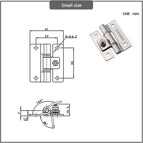 304 يمكن أن تتوقف مفصلات التخميد الفولاذ المقاوم للصدأ في أي موضع مع عزم الدوران القابل للتعديل 1pcs (صغير) in Kuwait