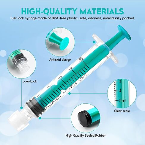 SHAOTONG 1ml/cc Luer Lock Syringes with Cap Without Needle, Sterile, Individually Wrapped, Pack of 50 in Kuwait