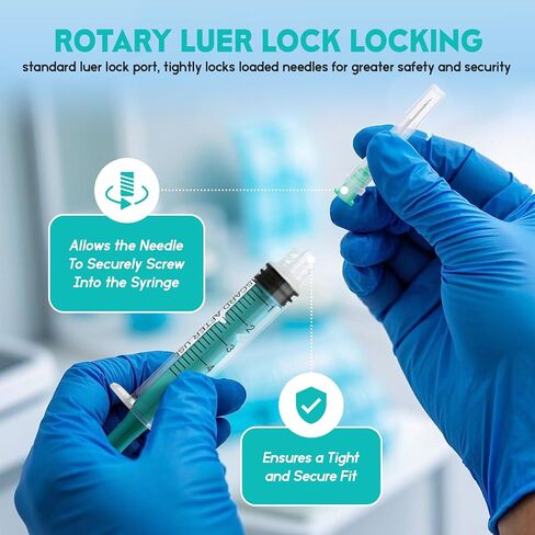 SHAOTONG 1ml/cc Luer Lock Syringes with Cap Without Needle, Sterile, Individually Wrapped, Pack of 50 in Kuwait