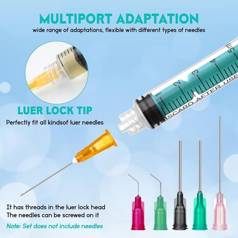 SHAOTONG 1ml/cc Luer Lock Syringes with Cap Without Needle, Sterile, Individually Wrapped, Pack of 50 in Kuwait