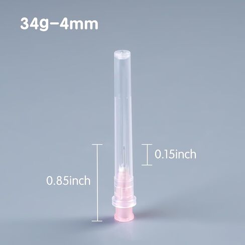 100 Pack 34 Gauge 4mm Disposable Needles with Caps for Industrial Dispensing and Scientific Lab Individually Wrapped in Kuwait