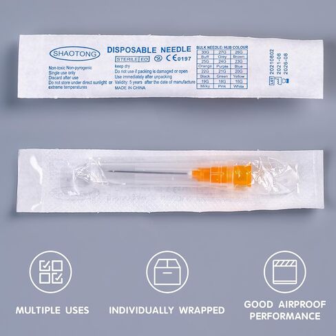 100 Pack 34 Gauge 4mm Disposable Needles with Caps for Industrial Dispensing and Scientific Lab Individually Wrapped in Kuwait