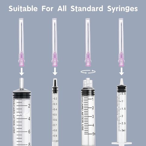 100 Pack 34 Gauge 4mm Disposable Needles with Caps for Industrial Dispensing and Scientific Lab Individually Wrapped in Kuwait