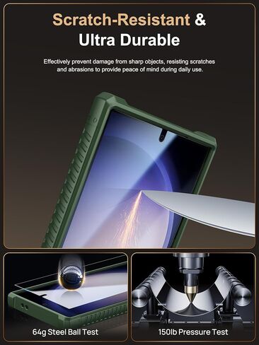 Vihibii for Samsung Galaxy S23 Ultra Case with Card Holder (4 Cards), Built-in 2X Tempered Glass Screen Protector & Slide Camera Cover & Kickstand, Rugged & Shockproof Phone Case for S23 Ultra, Black in Saudi Arabia