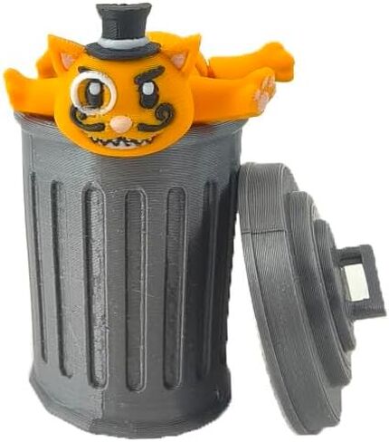 Munnygrubbers - Racoon with Trashcan - Trash Panda in Dumpster Fire - Articulating Fidget - 3D Printed Movable Toy - Fidget Toy - Novelty Gift - Made in USA in Saudi Arabia