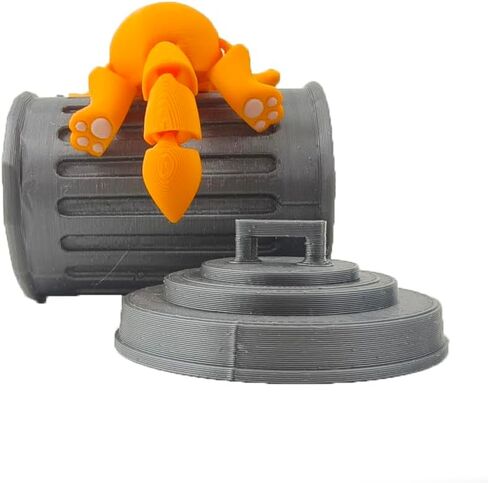 Munnygrubbers - Racoon with Trashcan - Trash Panda in Dumpster Fire - Articulating Fidget - 3D Printed Movable Toy - Fidget Toy - Novelty Gift - Made in USA in Saudi Arabia