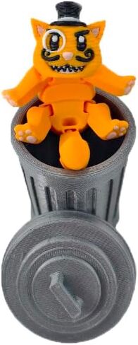 Munnygrubbers - Racoon with Trashcan - Trash Panda in Dumpster Fire - Articulating Fidget - 3D Printed Movable Toy - Fidget Toy - Novelty Gift - Made in USA in Saudi Arabia