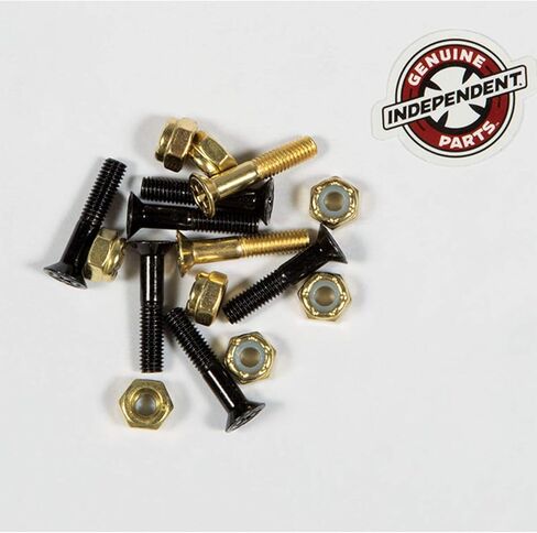 Independent Cross Phillips Head Black / Gold Standard Skateboard Hardware Sets - 1" in Saudi Arabia