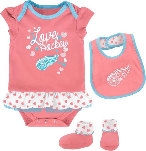 Outerstuff NHL Infant Girls (12M-24M) Pink Hearts Love Hockey Clothing Set in Saudi Arabia