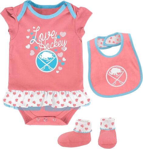 Outerstuff NHL Infant Girls (12M-24M) Pink Hearts Love Hockey Clothing Set in Saudi Arabia