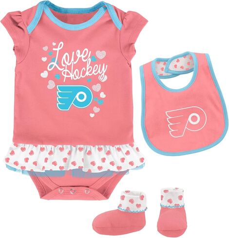 Outerstuff NHL Infant Girls (12M-24M) Pink Hearts Love Hockey Clothing Set in Saudi Arabia