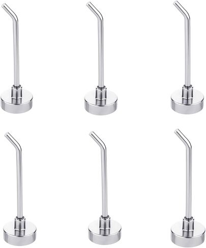 6pcs السنانير المغناطيسية الثقيلة ، 1.1 رطل 2.8 بوصة طويلة طويلة كبيرة كبائن كروز مغناطيسية كبيرة معطفات مع معدة الجدار الثلاجة مغناطيس مطبخ المطبخ (الفضة) in Saudi Arabia