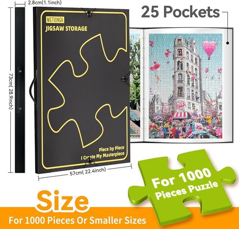 Puzzle Storage Folder with 25 Pockets, Puzzle Organiser for 1000 Pieces, Dustproof, Protective Jigsaw Accessories in Saudi Arabia