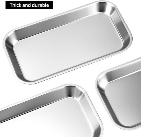Qwork Medical Surgical Dressions ، 3 Pack Steel Stains Strays Surragical Strays Attracts Trays ، 8.6 "× 4.3" × 0.8 " in Saudi Arabia