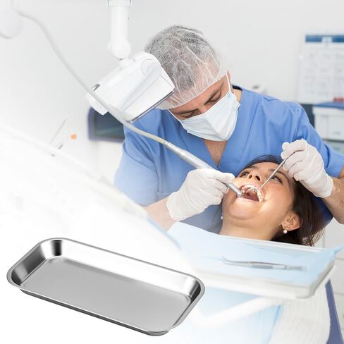 Qwork Medical Surgical Dressions ، 3 Pack Steel Stains Strays Surragical Strays Attracts Trays ، 8.6 "× 4.3" × 0.8 " in Saudi Arabia