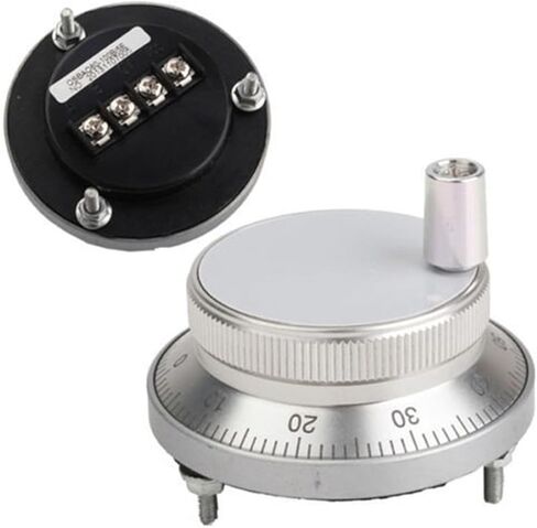 Eletronic Hand Wheel Manual Pulse Generator Pulser Handwheel 60mm 80mm (Silver ، 60mm 4pin) in Saudi Arabia