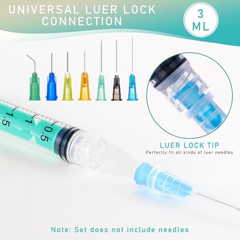60ml Luer Lock Syringe without Needle, Leak-Proof Safety Lock Design Syringe with Cap, Individually Sterile Wrapped (20Pack, Green) in Kuwait