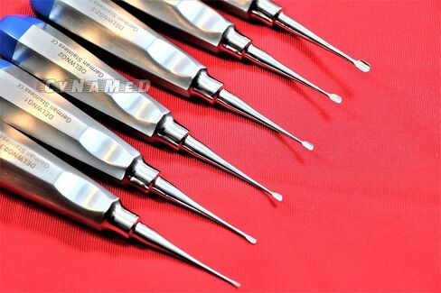 Premium German 6 PCS Detetal Dental Extracting Wing Winged Tip Elevator-Blue Cynamed Cynamed Set من 6 EA in Saudi Arabia