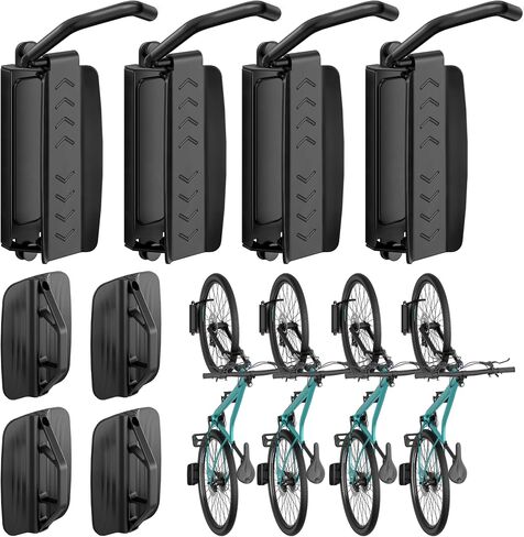 Bike Rack Garage, Bike Wall Mount Heavy Duty, Holds 77 Lbs, Swivel Bike Hangers for Garage, Adjustable Indoor Bike Storage for Bedroom Home Office, 4 Pack in Saudi Arabia