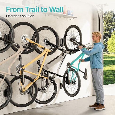 Bike Rack Garage, Bike Wall Mount Heavy Duty, Holds 77 Lbs, Swivel Bike Hangers for Garage, Adjustable Indoor Bike Storage for Bedroom Home Office, 4 Pack in Saudi Arabia
